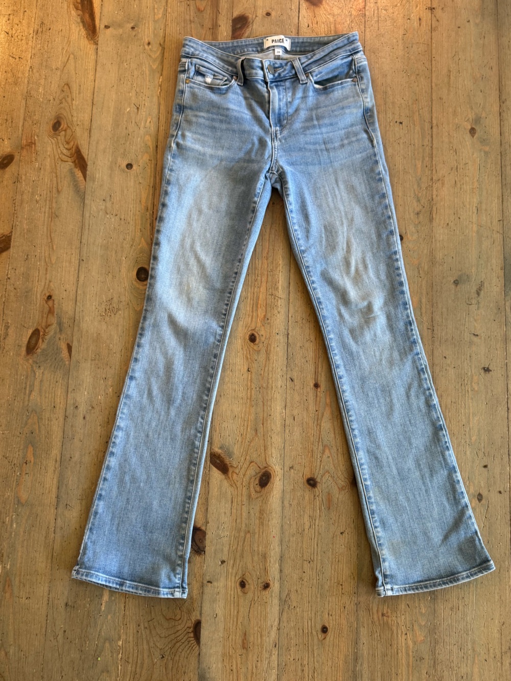 PAIGE manhattan boot Light Wash Skinny Jeans with Subtle Flare